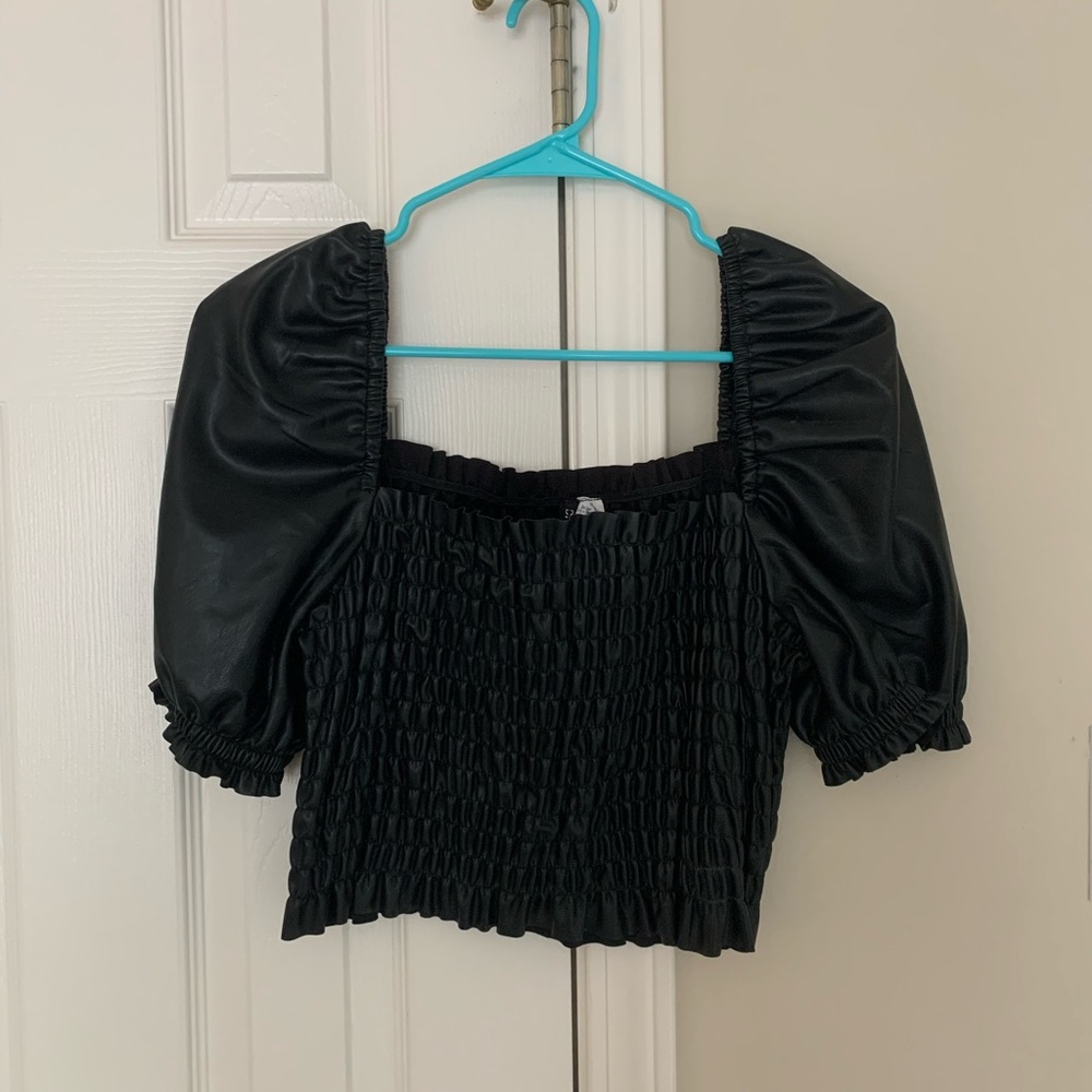 H&M Faux Leather Crop Top